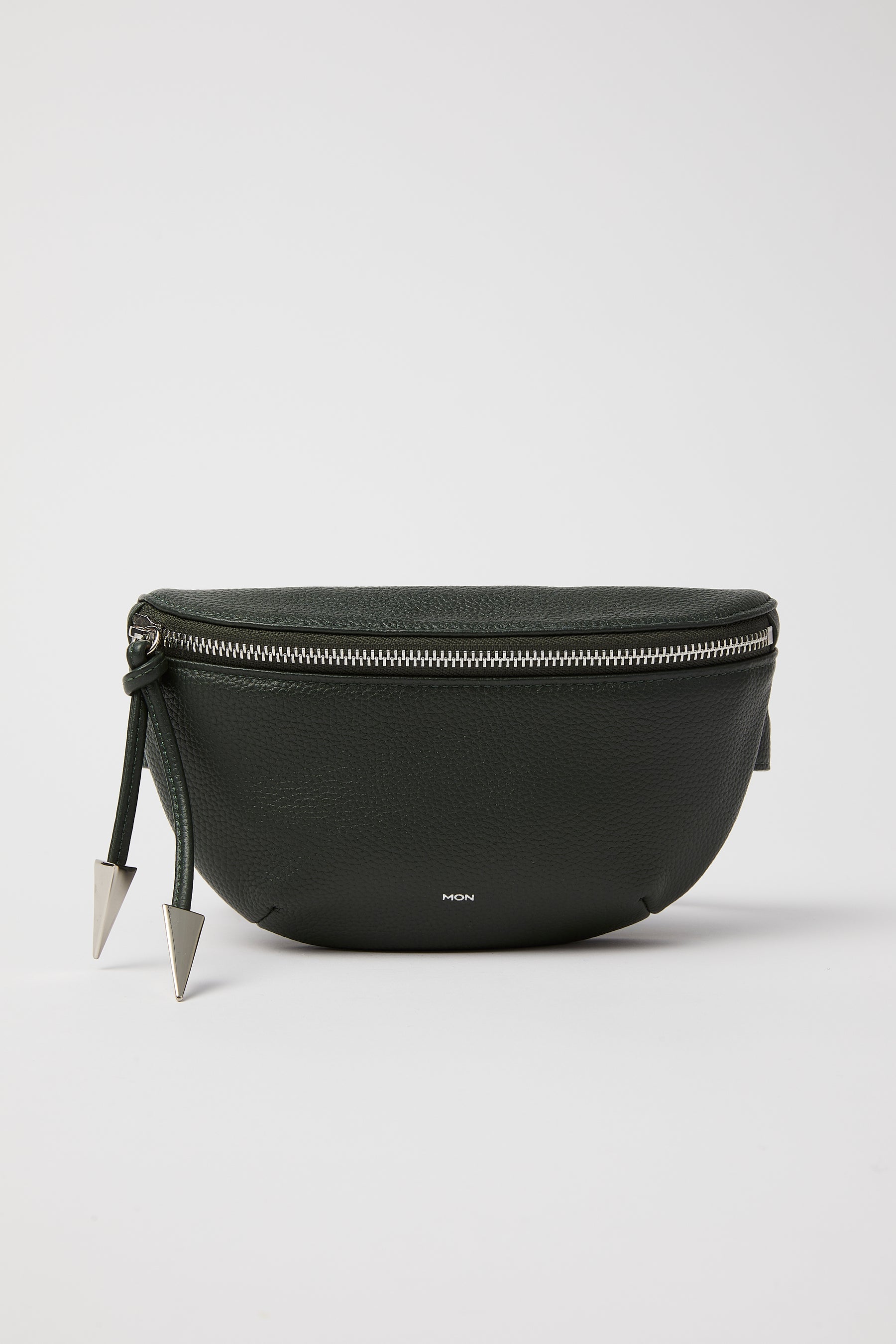 Soho Pebbled Leather Bumbag | Forest Green Silver