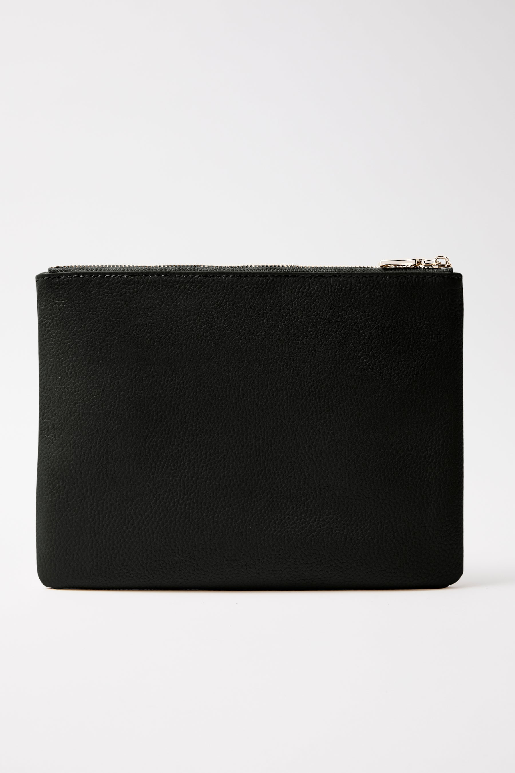 Large Leather Clutch | Black Gold