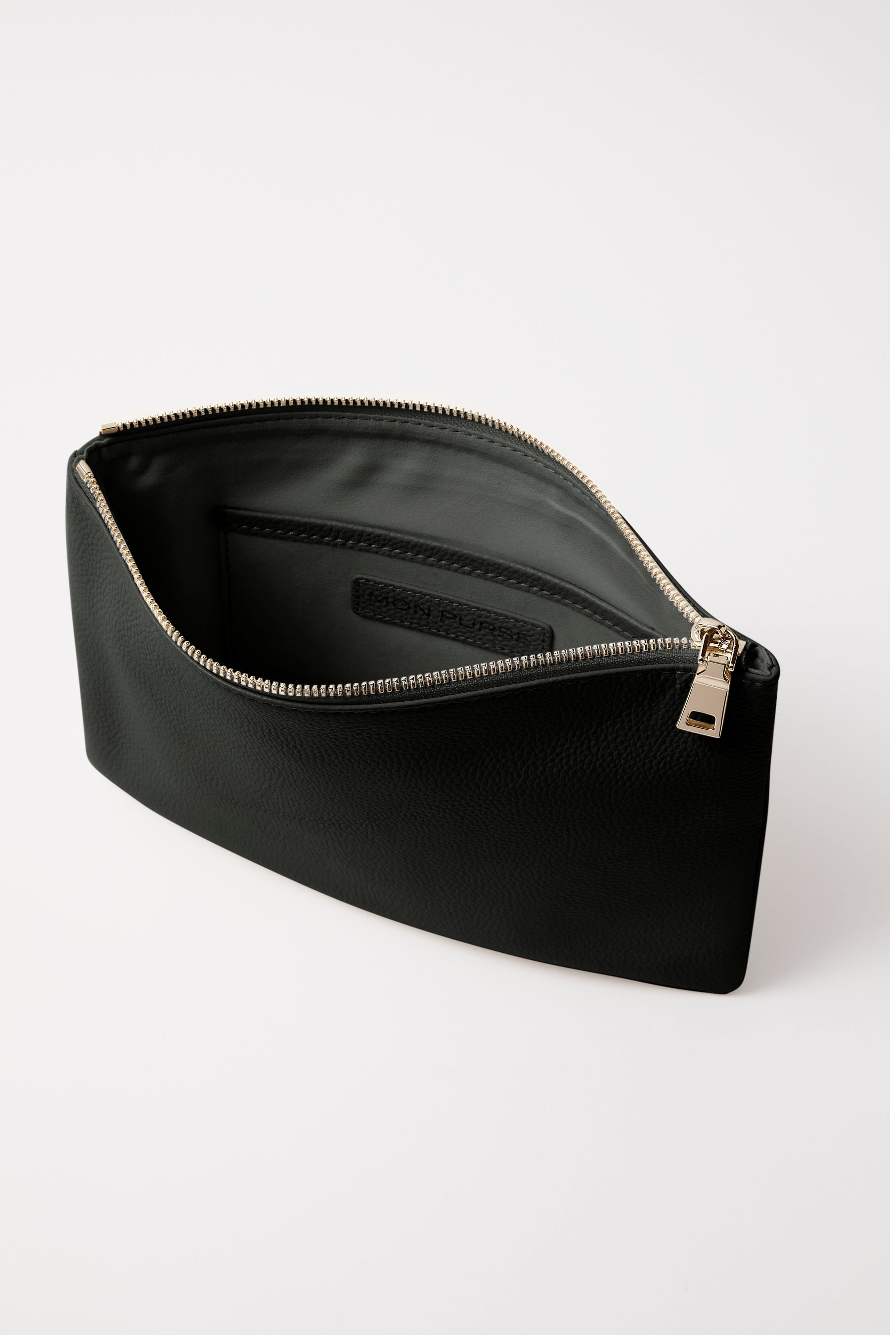 Large Leather Clutch | Black Gold