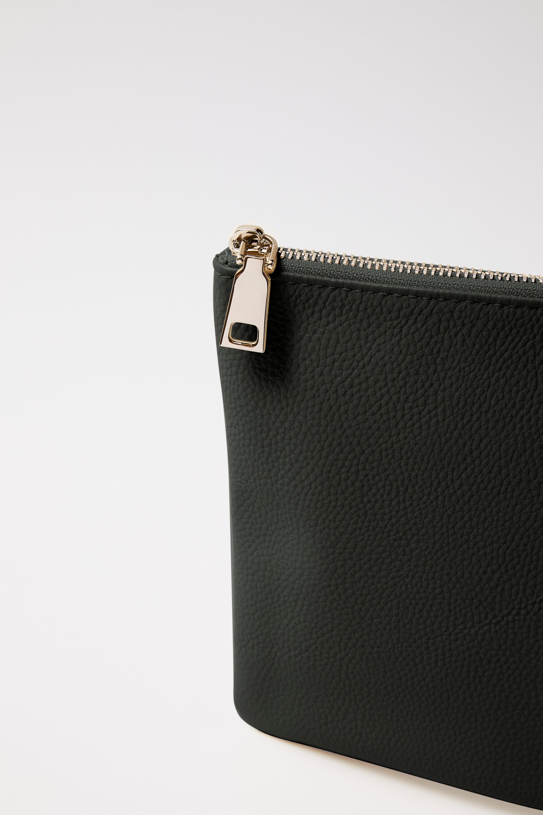 Large Leather Clutch | Black Gold