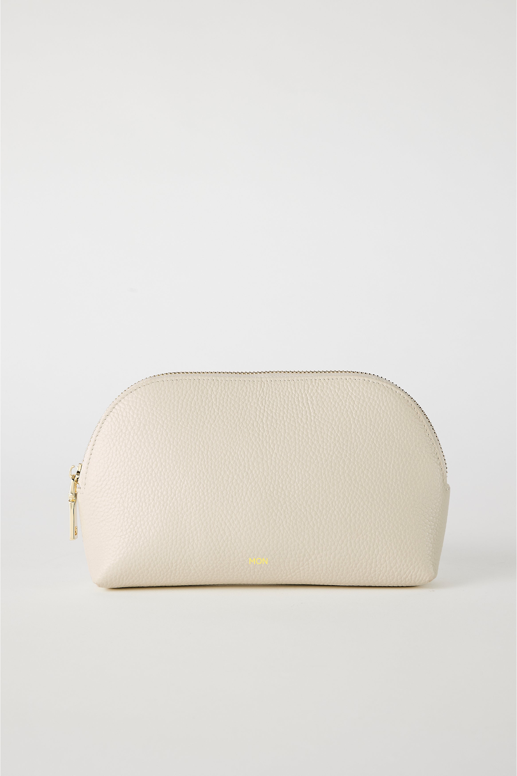 Leather Make Up Bag | Cream Gold