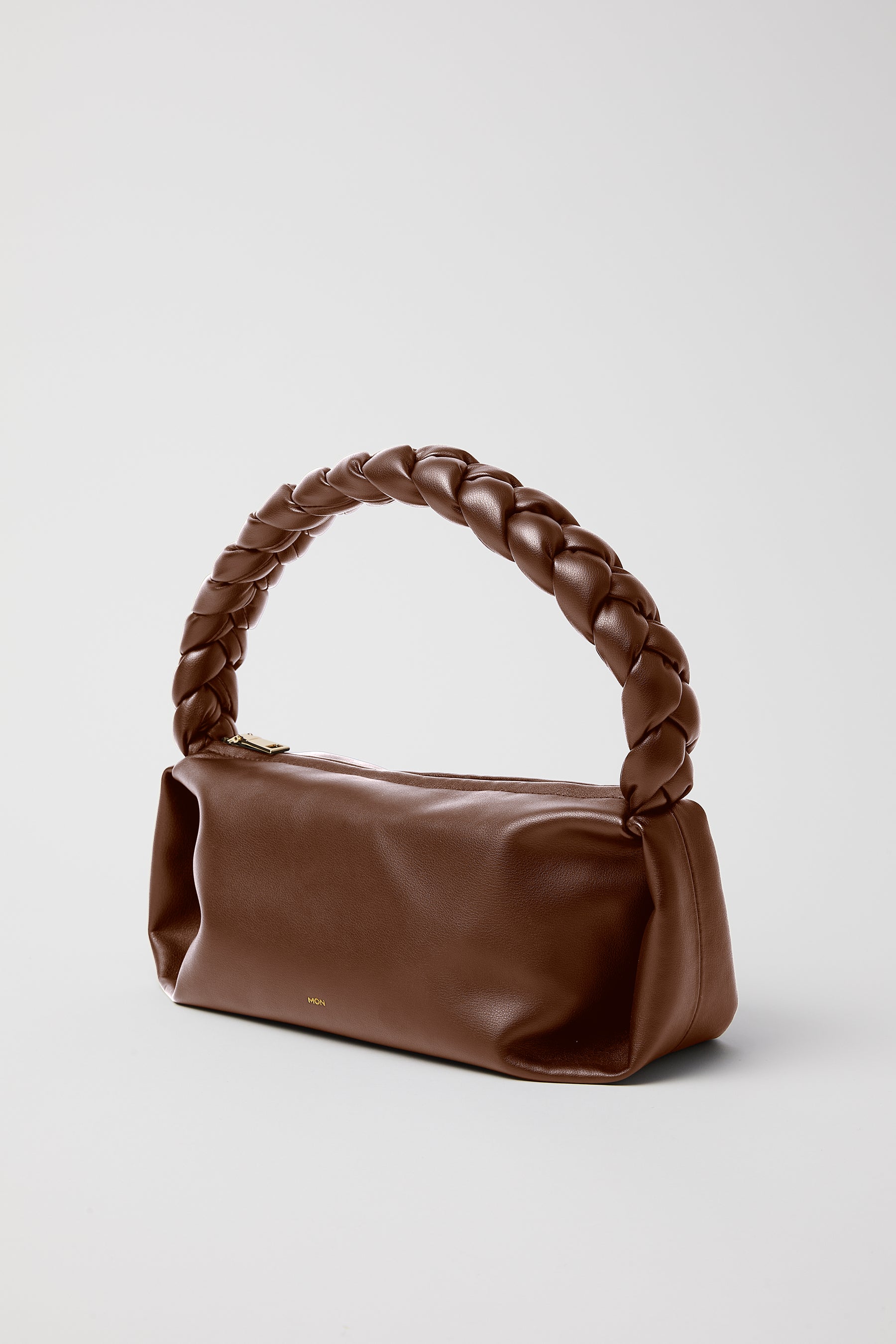 Leather Braided Handle Bag | Walnut