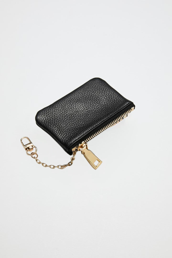 Leather Coin Purse | Black Gold