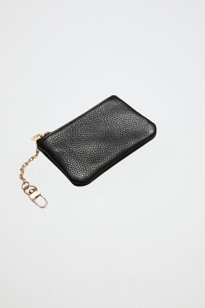 Leather Coin Purse | Black Gold