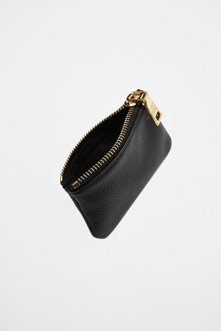 Leather Coin Purse | Black Gold