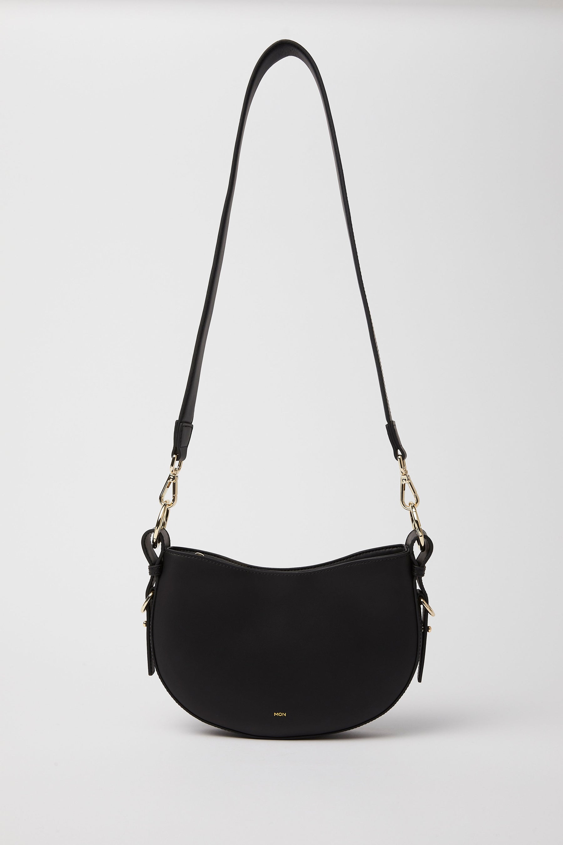 Smooth Leather Saddle Bag | Black Gold