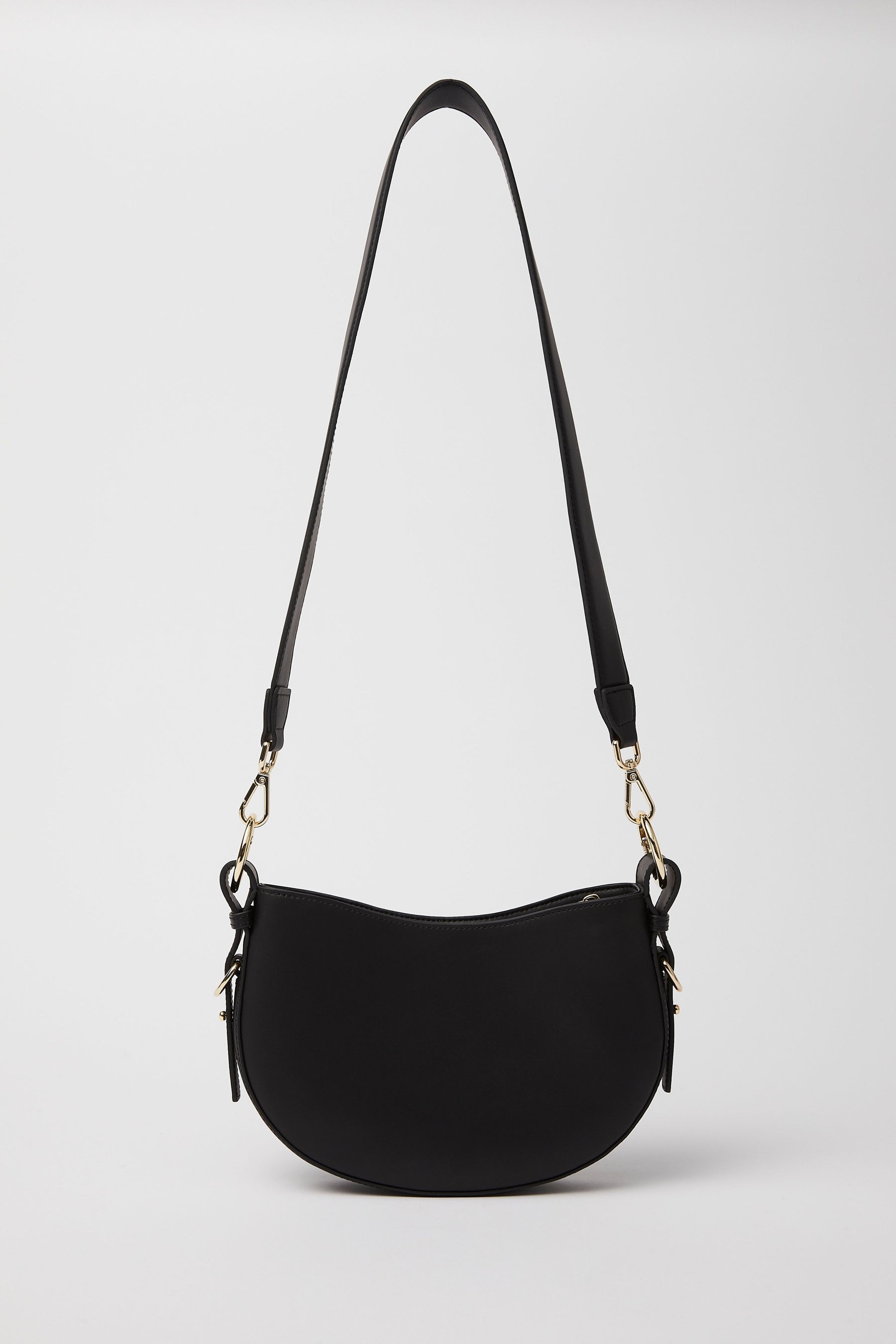 Smooth Leather Saddle Bag | Black Gold