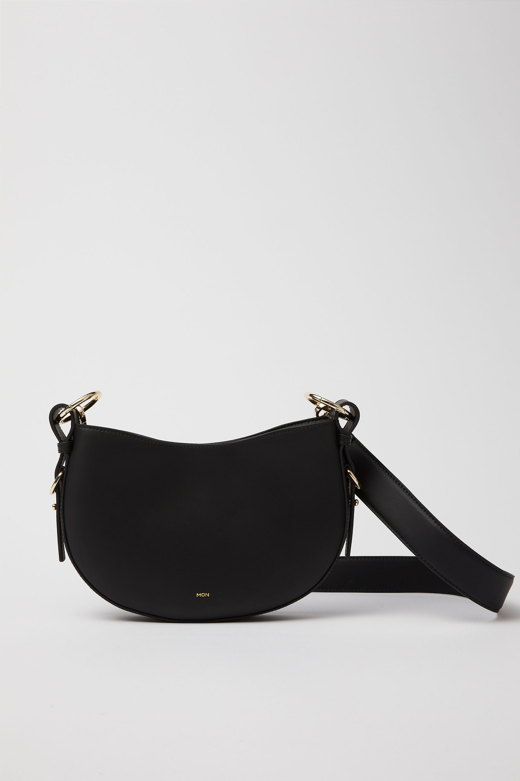 Smooth Leather Saddle Bag | Black Gold