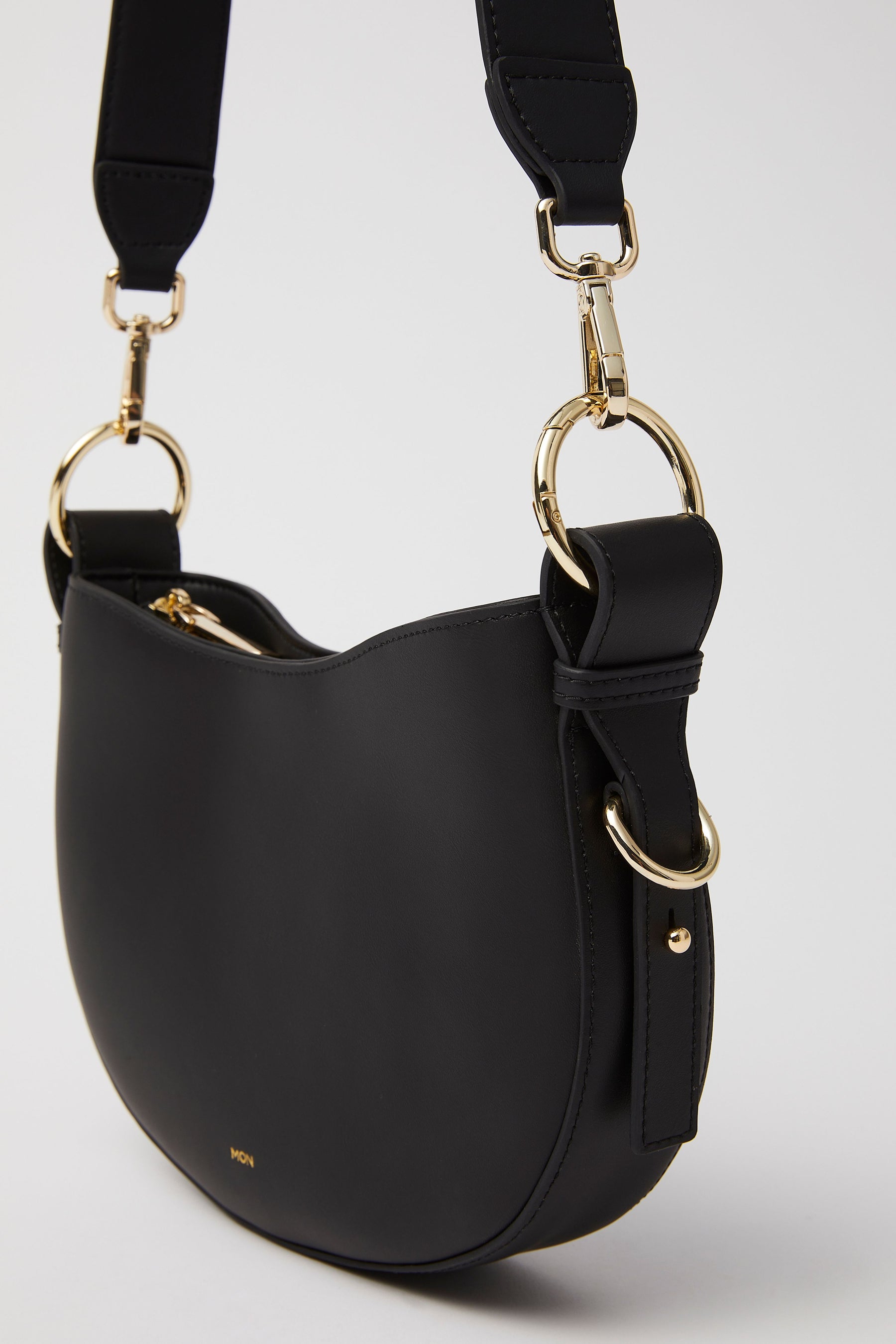 Smooth Leather Saddle Bag | Black Gold