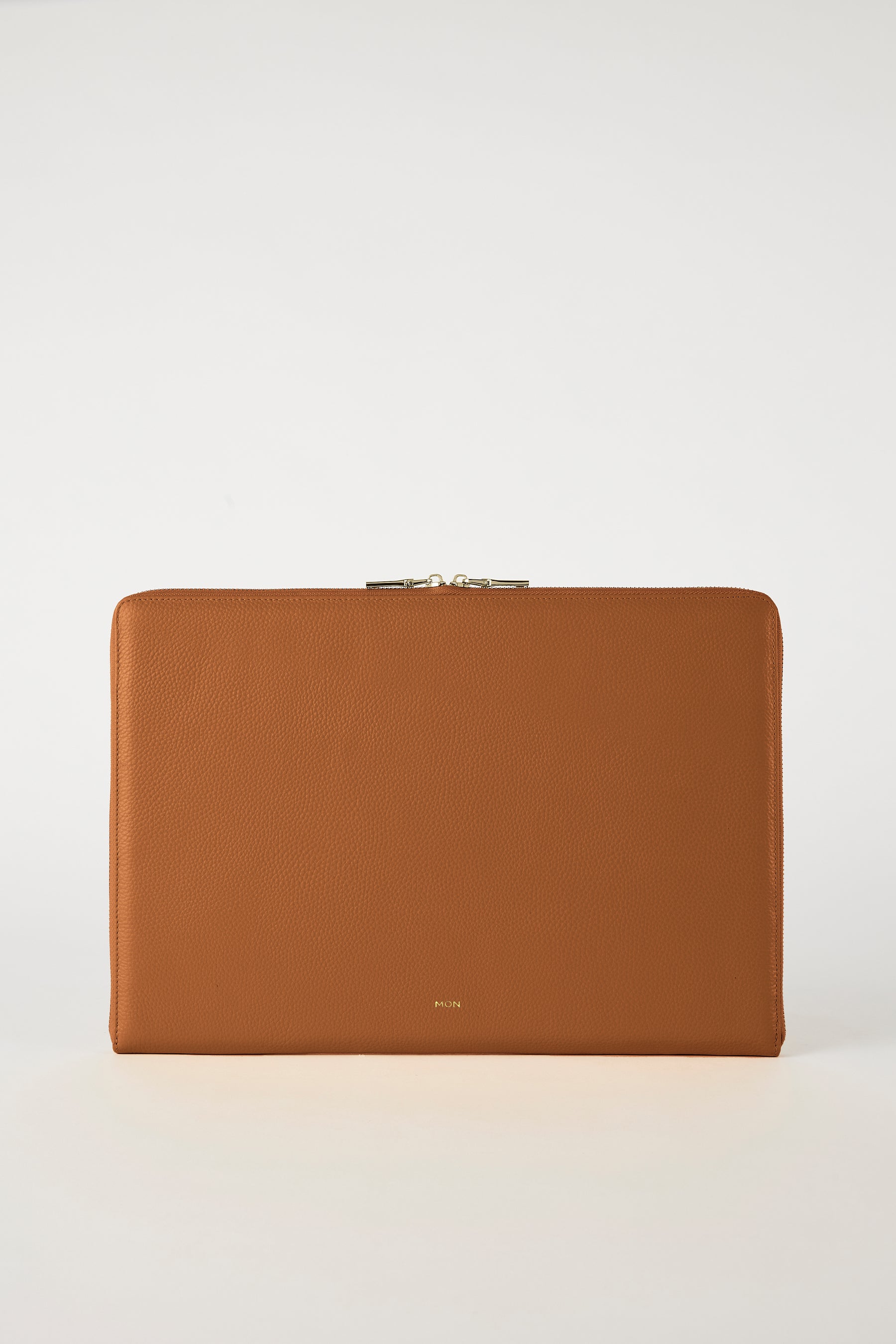 14" Padded Leather Laptop Case | Tan Gold