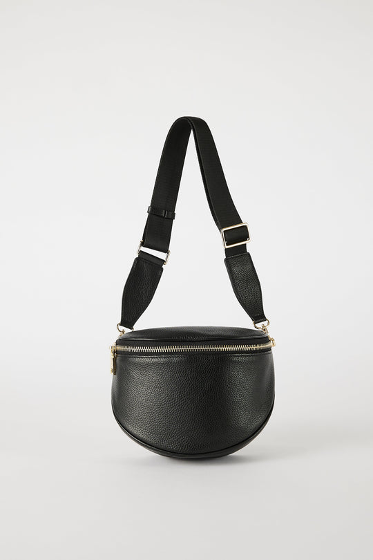 Luxury Leather Bumbag | Black Gold