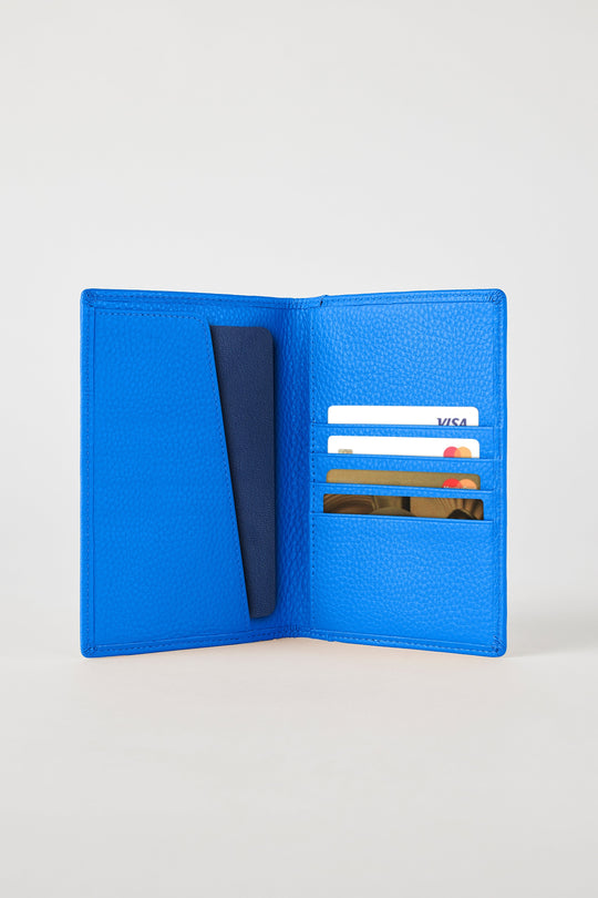 Luxury Leather Passport Wallet | Cobalt