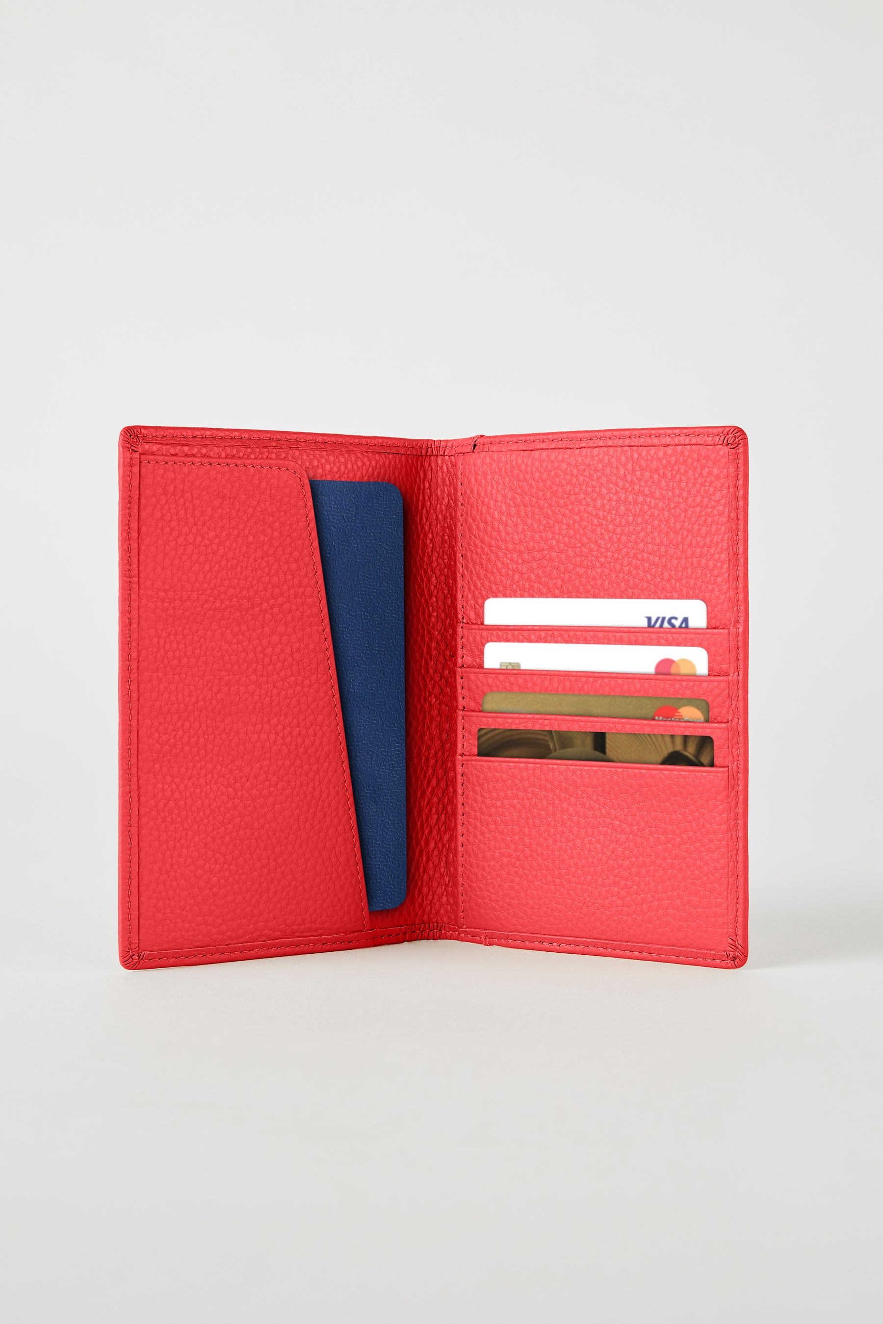 Luxury Leather Passport Wallet | Red