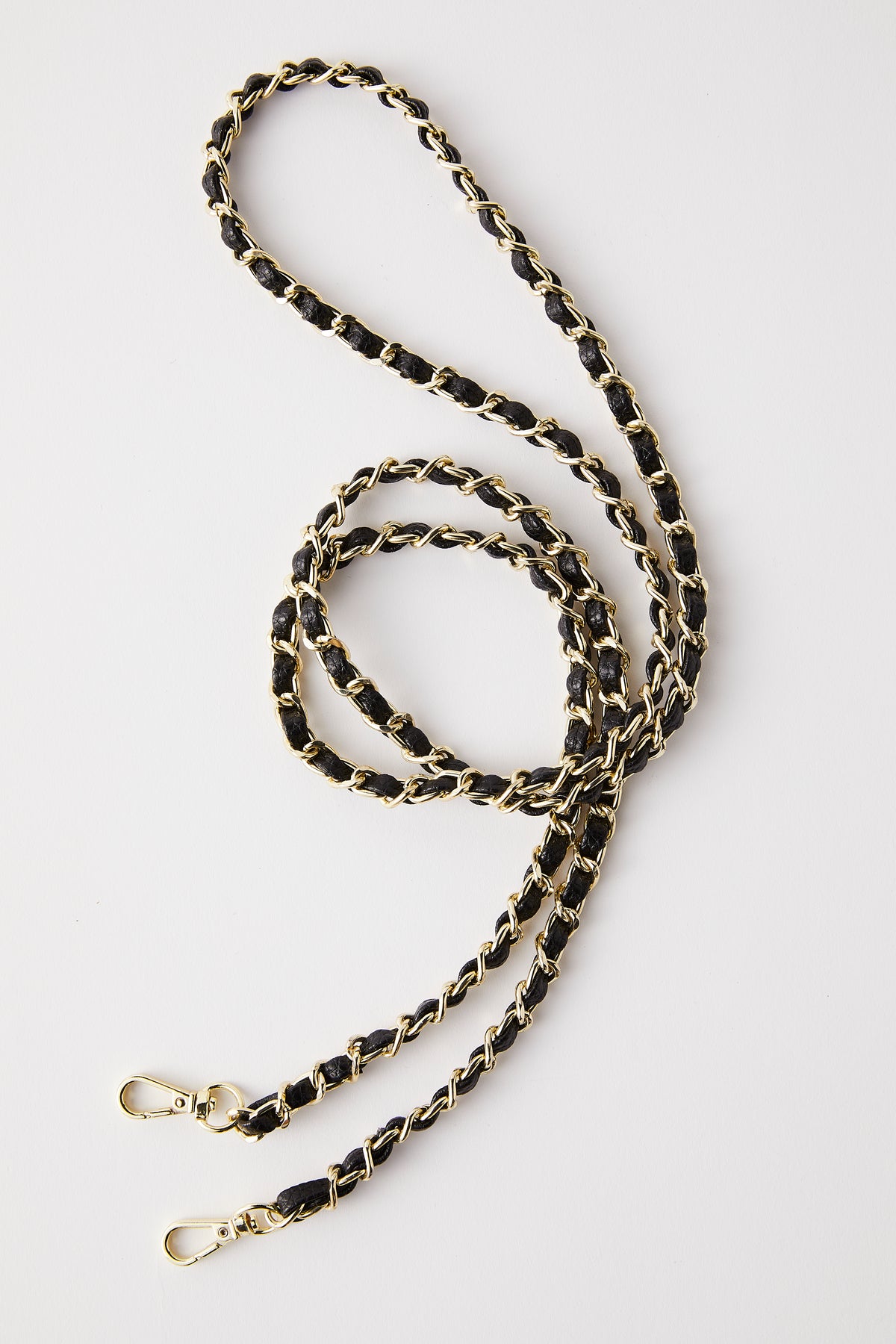 Vegan Leather Chain Strap | Black Gold