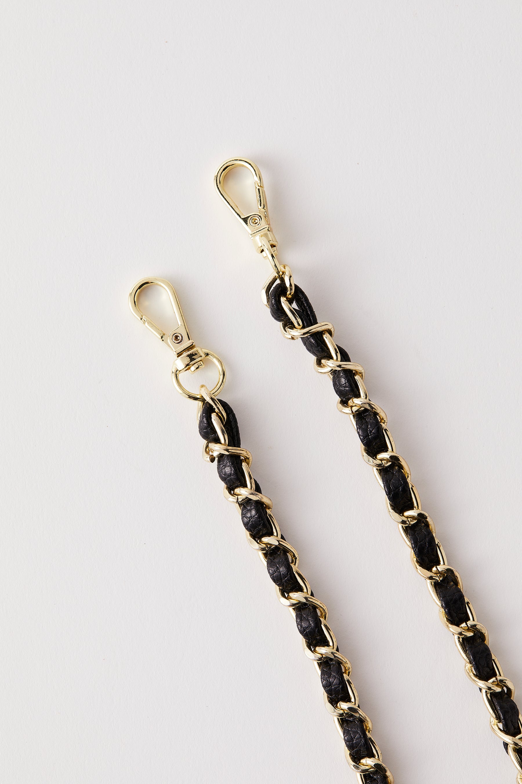 Vegan Leather Chain Strap | Black Gold