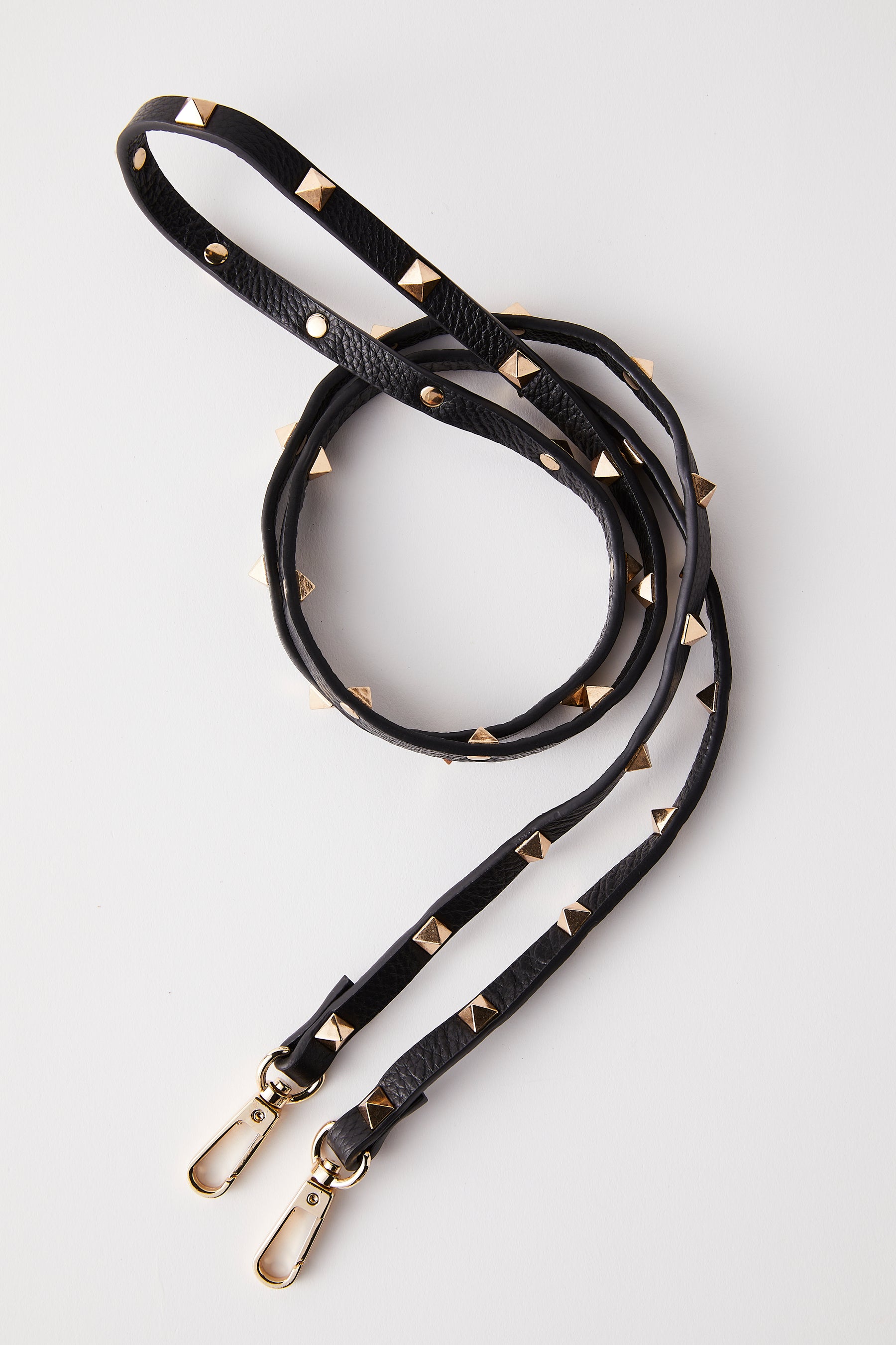 Studded Leather Strap | Black Gold