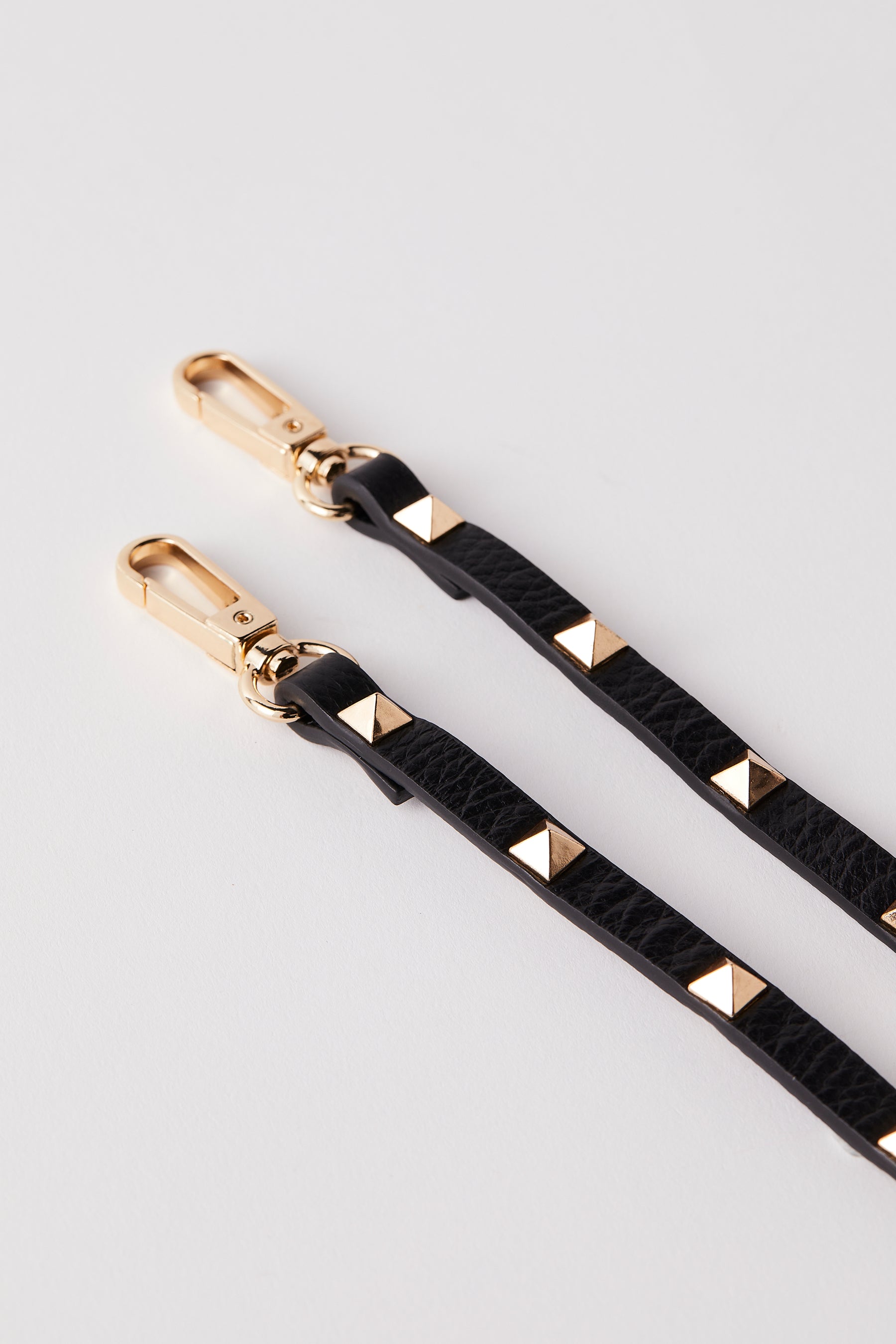 Studded Leather Strap | Black Gold