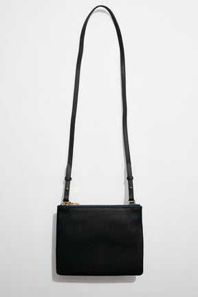 Single Pouch Leather Bag | Midnight Navy Gold