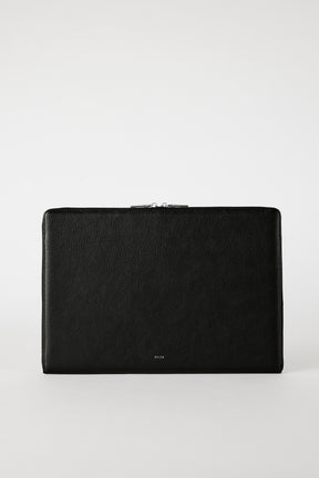 14" Padded Leather Laptop Case | Black Silver