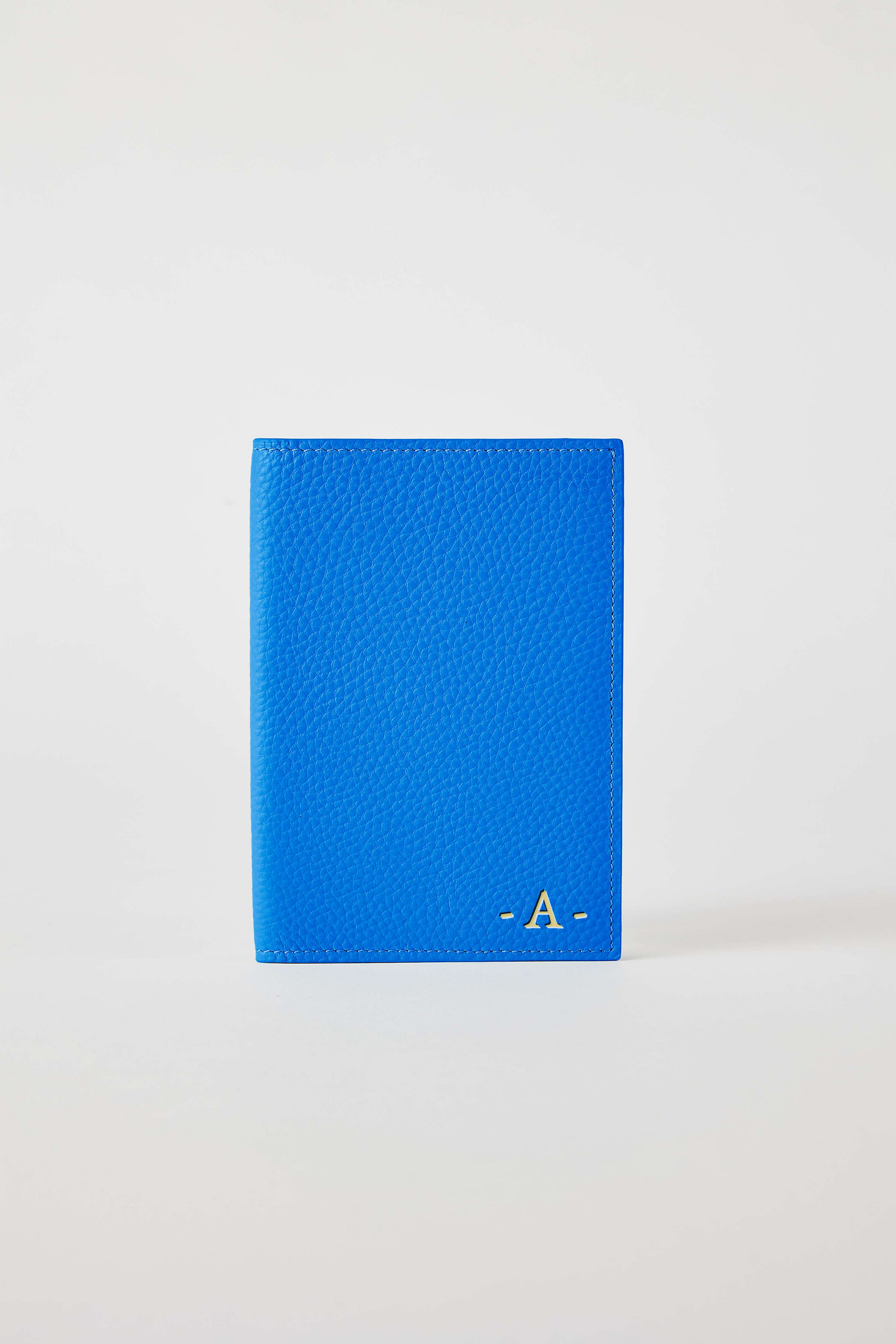 Personalised Leather Passport Holder | Cobalt