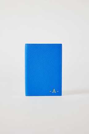 Personalised Leather Passport Holder | Cobalt