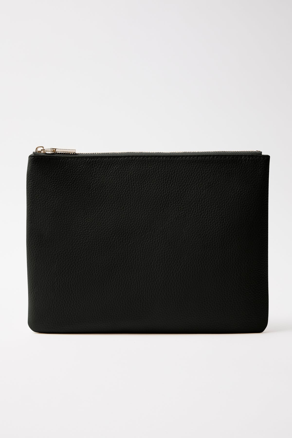 Large Leather Clutch | Black Gold