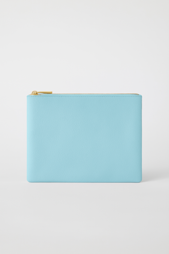 Classic Leather Clutch | Blue Gold