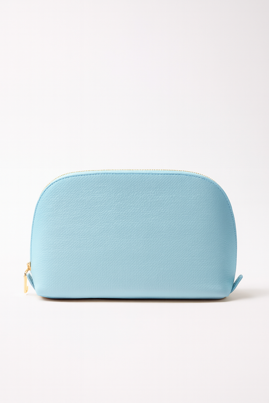 Large Leather Make Up Bag | Blue Gold