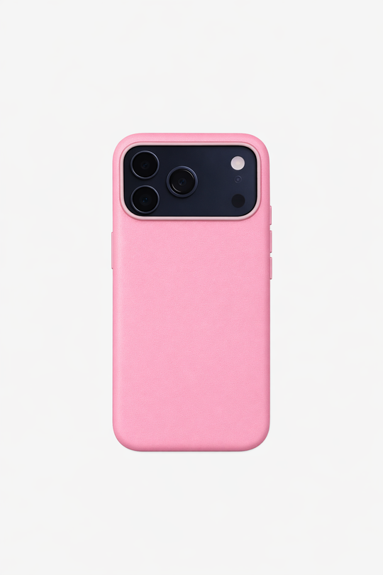 Vegan Leather iPhone 17 Pro Case | Light Pink