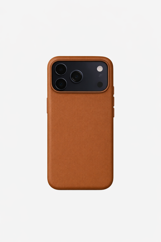 Vegan Leather iPhone 17 Pro Case | Saddle Brown
