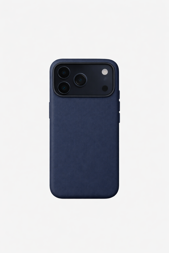 Vegan Leather iPhone 17 Pro Case | Navy