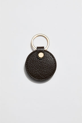 Leather Circle Keyring | Chocolate Gold