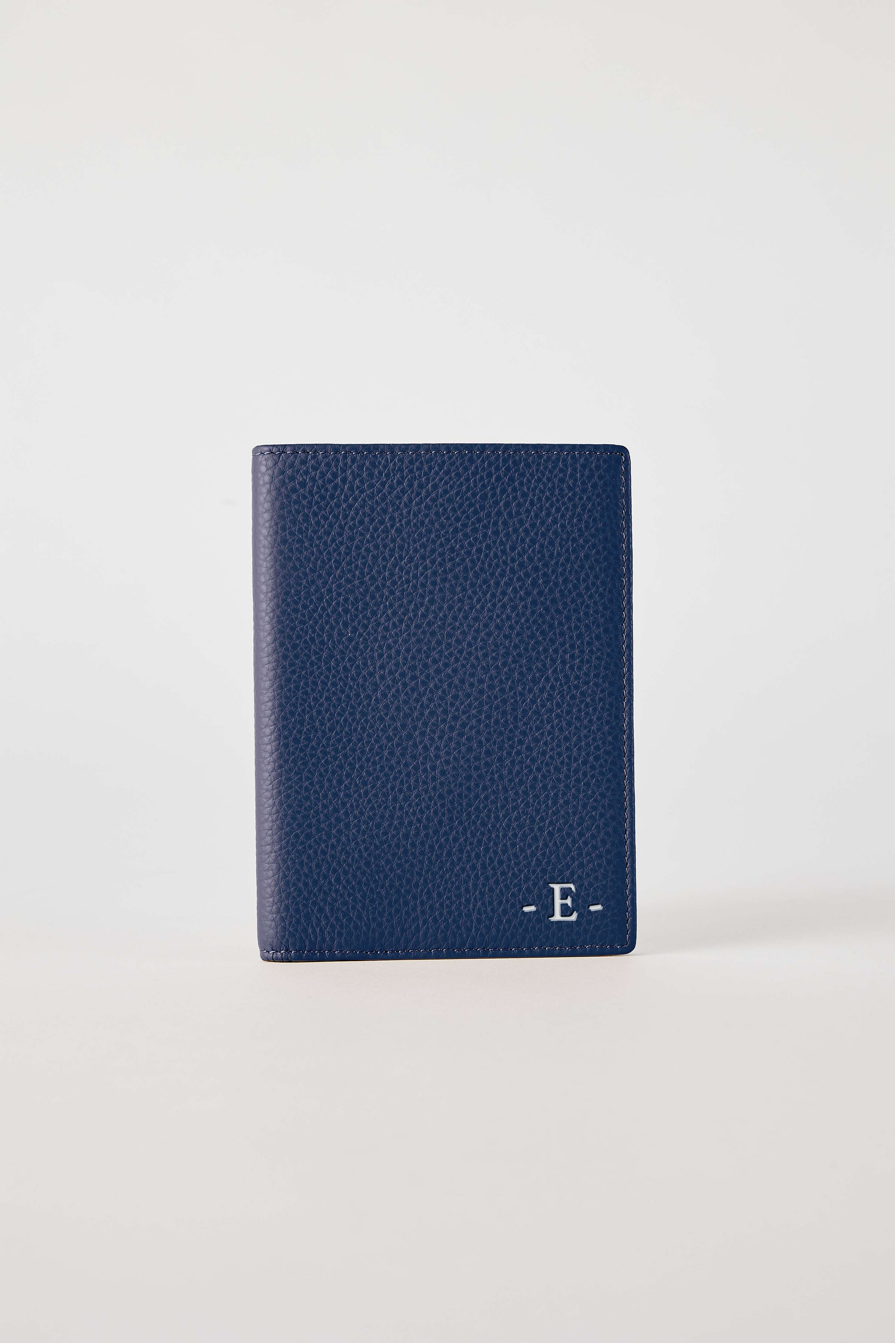 Luxury Leather Passport Wallet | Navy