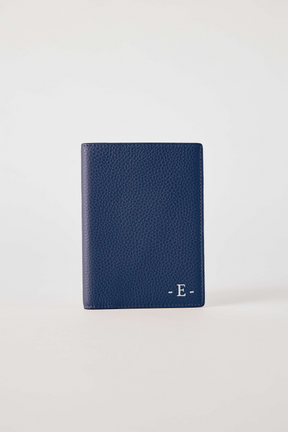 Luxury Leather Passport Wallet | Navy