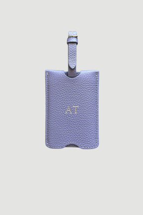 Personalised Leather Luggage Tag | Lilac Silver