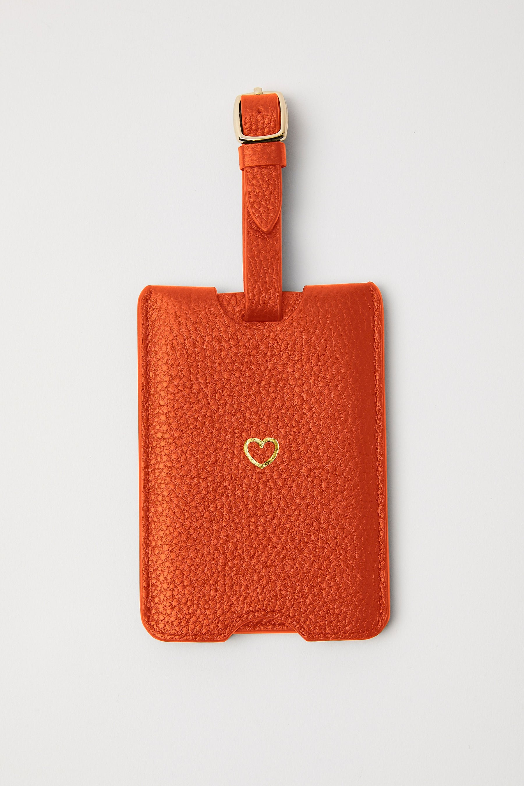 Personalised Leather Luggage Tag | Orange Gold