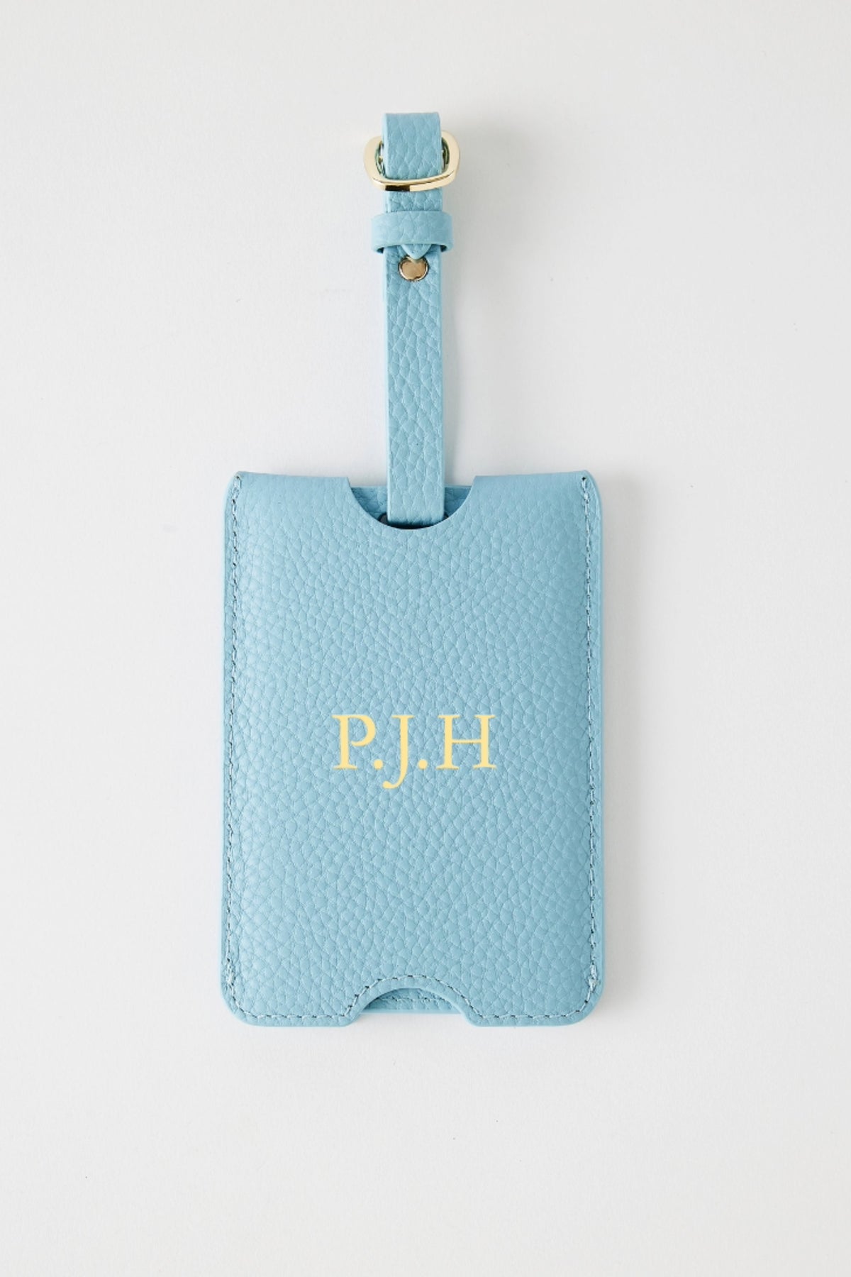 Personalised Leather Luggage Tag | Blue Gold