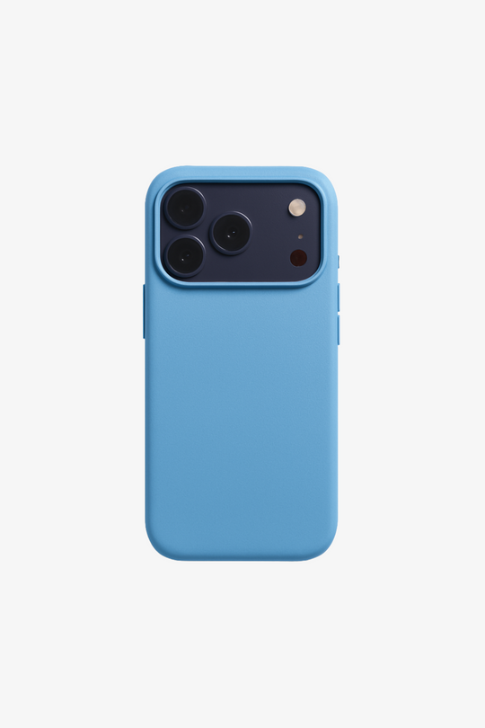 Vegan Leather iPhone 17 Pro Max Case | Sky Blue