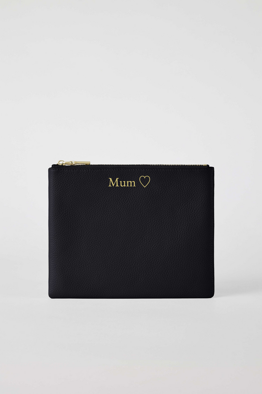 Classic Leather Clutch | Black Gold