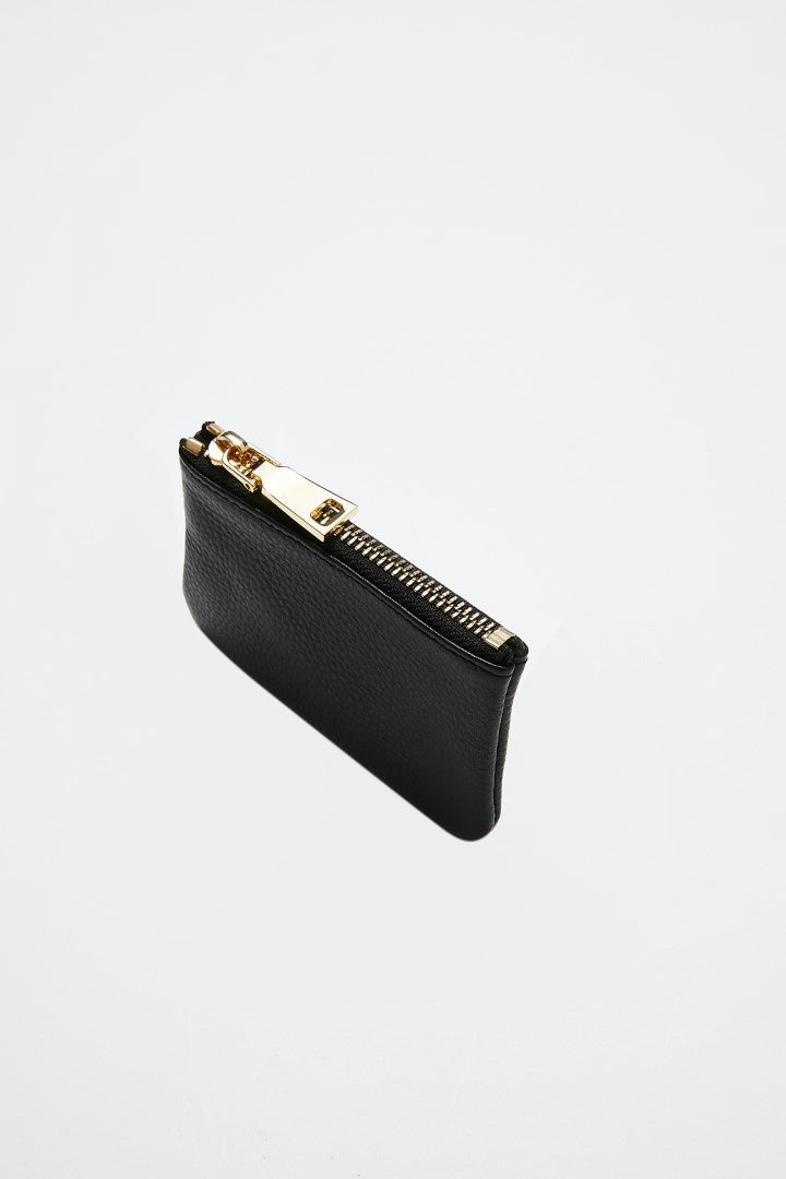 Leather Coin Purse | Black Gold