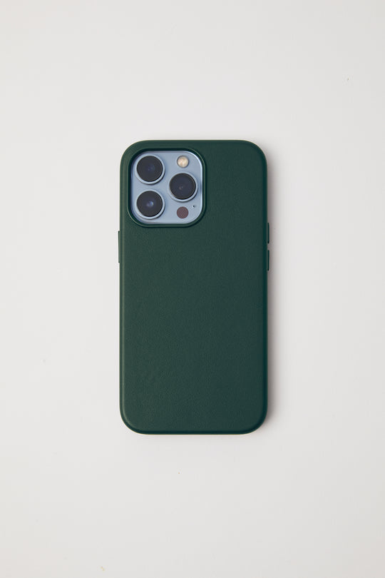 Vegan Leather iPhone 15 Pro Max Case | Forest Green