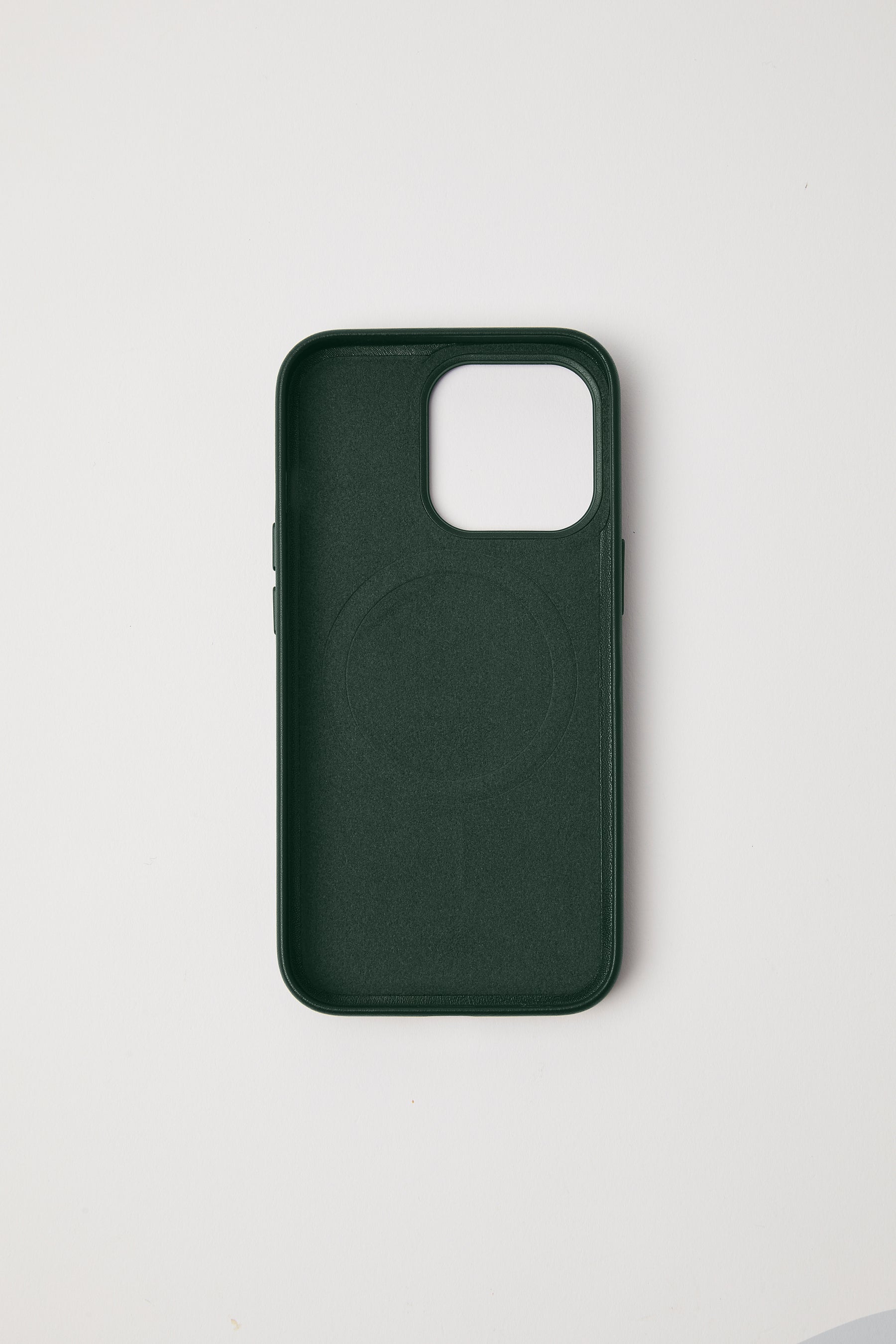 Vegan Leather iPhone 15 Case | Forest Green
