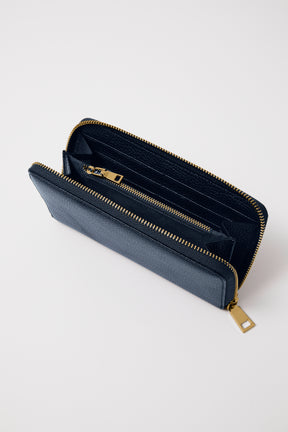 Classic Leather Wallet  | Navy Gold