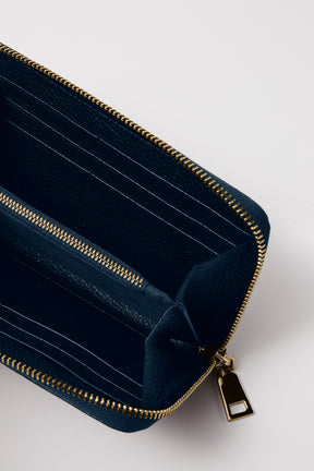 Classic Leather Wallet  | Navy Gold