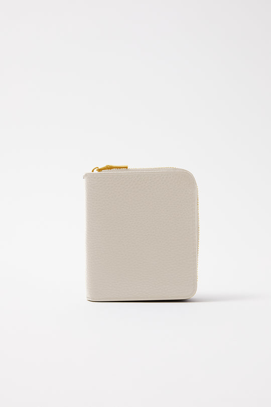Personalised Small Leather Wallet | Cream Gold
