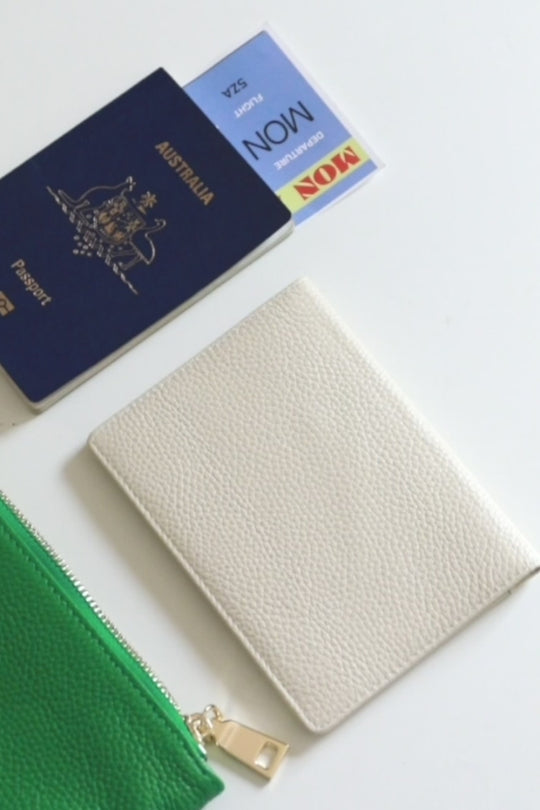 Luxury Leather Passport Wallet | White