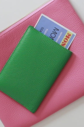Personalised Leather Passport Holder | Green