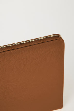 14" Padded Leather Laptop Case | Tan Gold