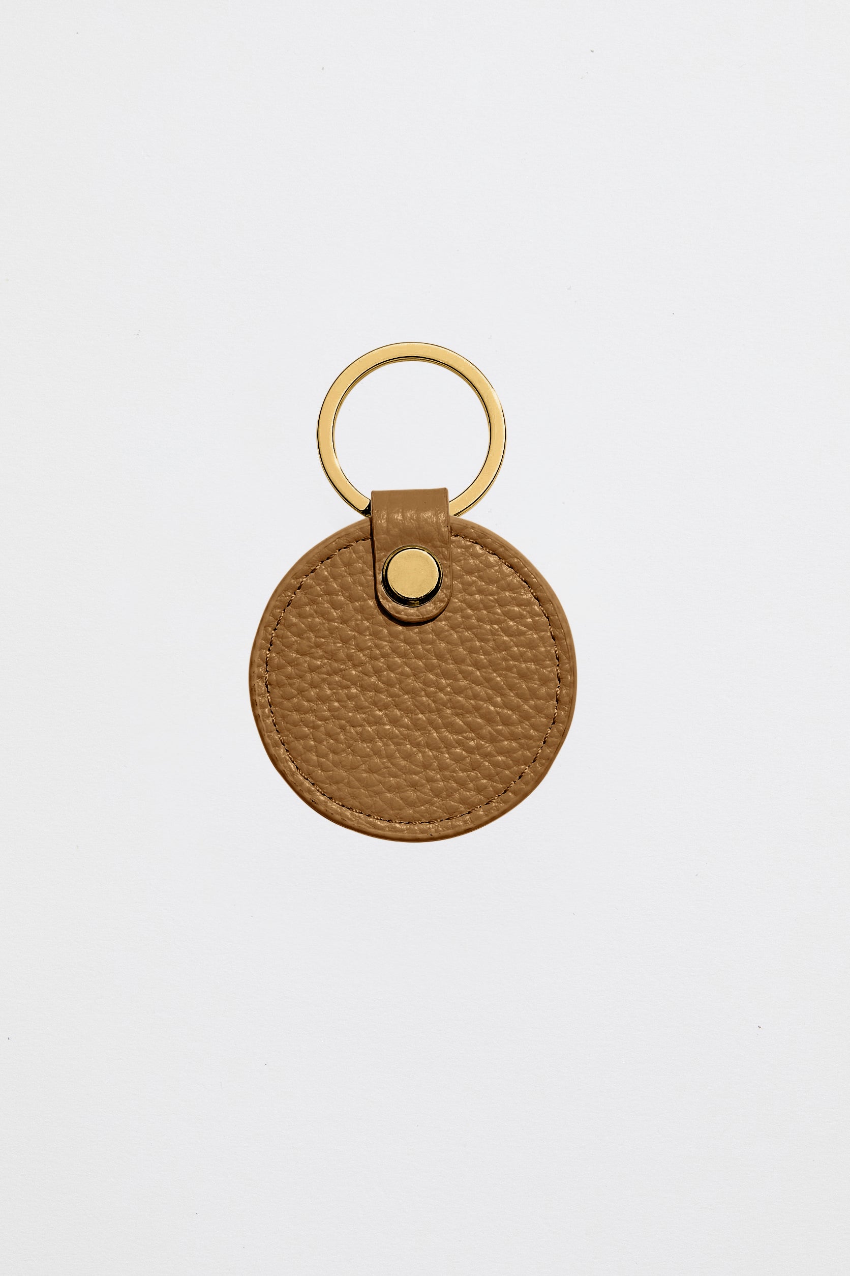 Leather Circle Keyring | Tan Gold