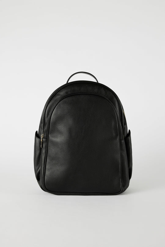 Personalised Leather Backpack | Black Gold